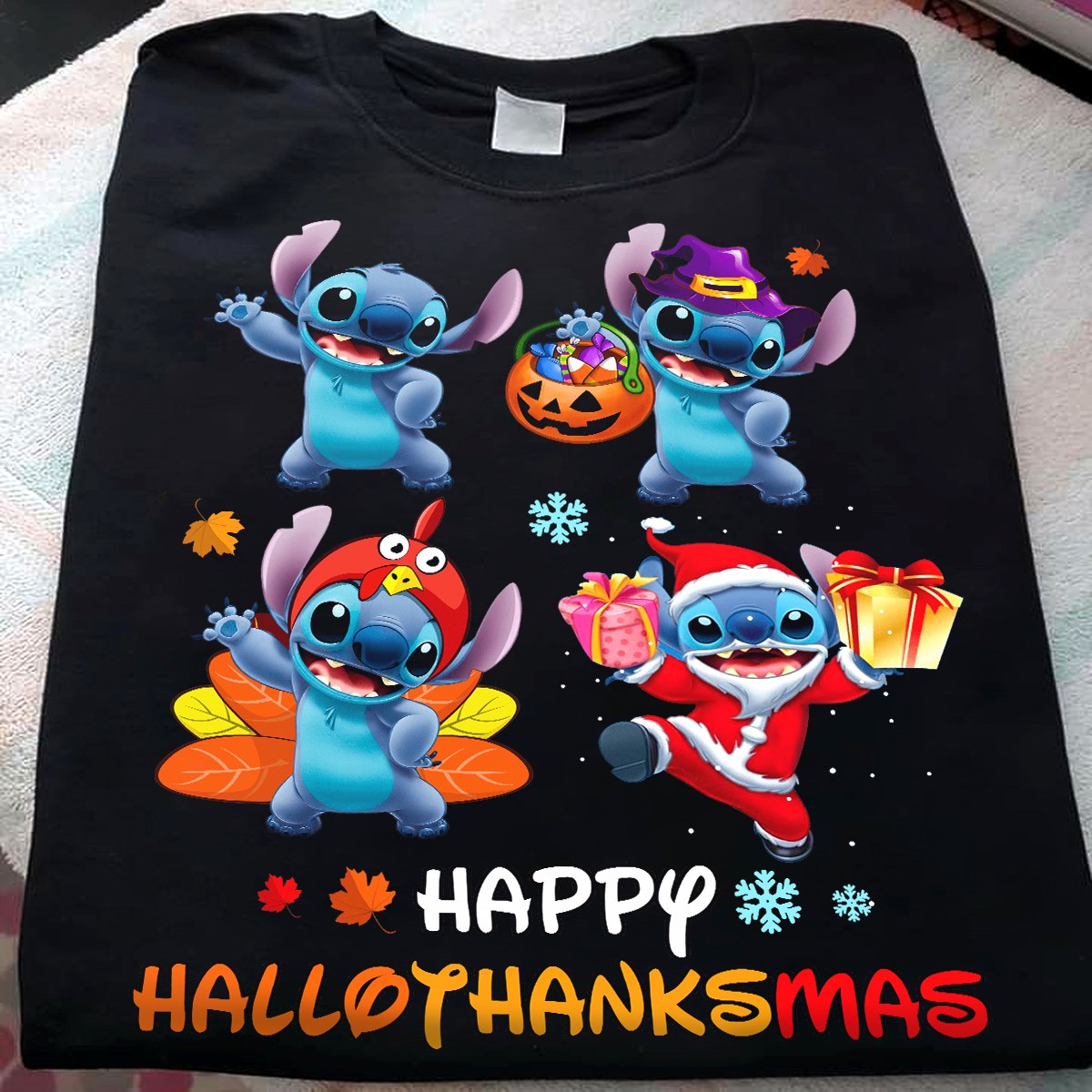 Happy Hallothanksmas Ohana T-shirt and Hoodie 0823
