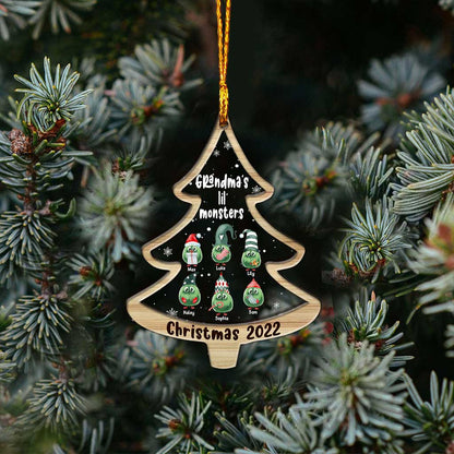 Grandma's Little Monsters - Personalized Christmas Grandma Layers Mix Ornament