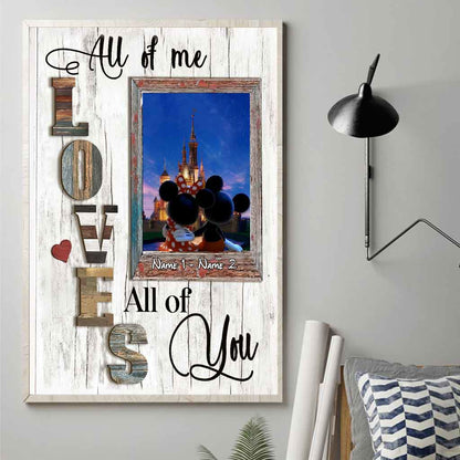 All Of Me Loves All Of You - Personalized Couple Mouse Poster