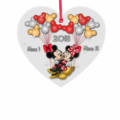 Happily Ever After - Personalized Christmas Couple Transparent Ornament