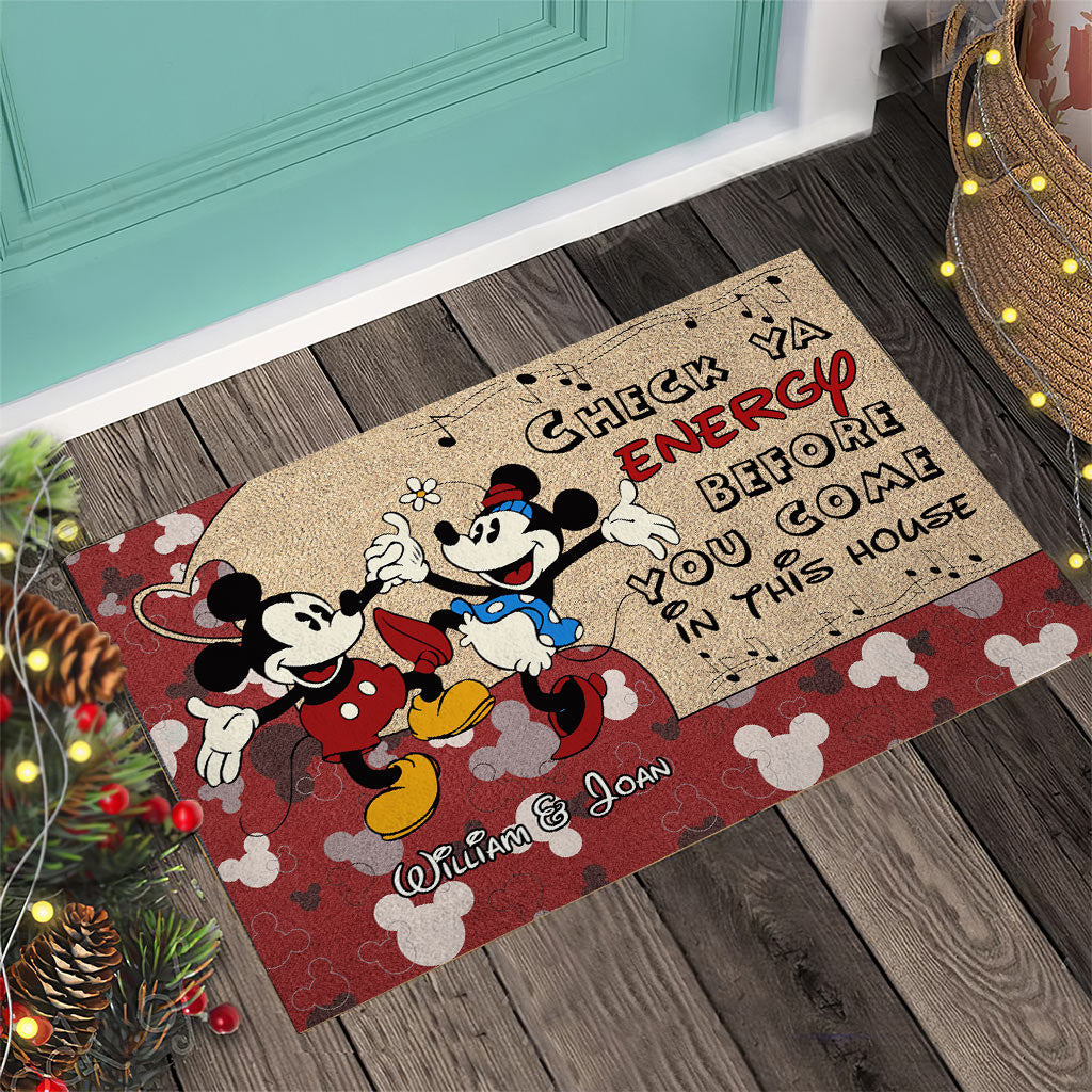 Check Ya Energy - Personalized Couple Mouse Doormat