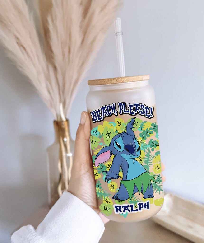 Beach Please - Personalized Ohana Can Glass