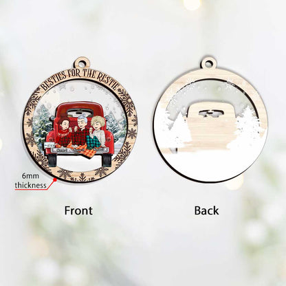 Besties For The Restie - Personalized Christmas Layers Mix Ornament