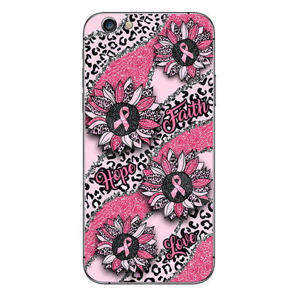 Faith Hope Love Wavy Pink Ribbon Leopard Sunflower Breast Cancer Awareness Phone Case