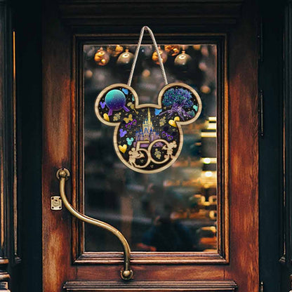 50 Years Of Magic - Mouse Wood Sign With 3D Pattern Print
