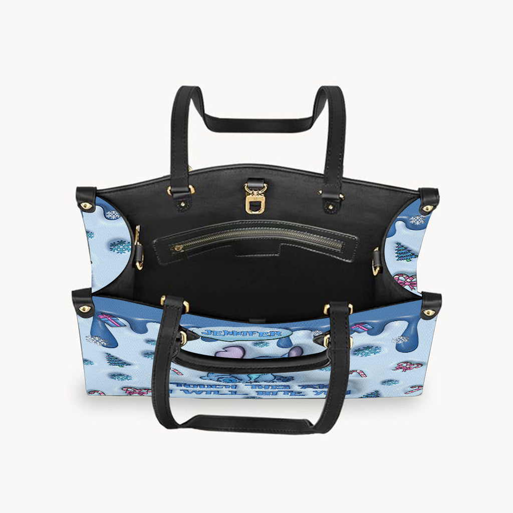 Touch This And I'll Bite You - Personalized Ohana Leather Handbag