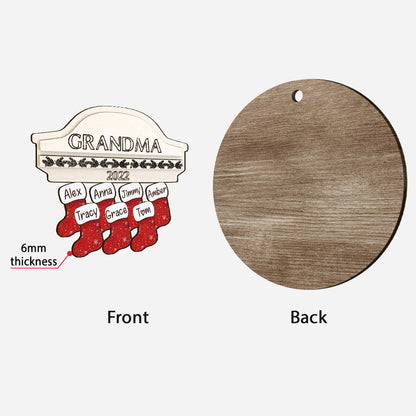 Love Grandma - Personalized Christmas Grandma Layered Wood Ornament