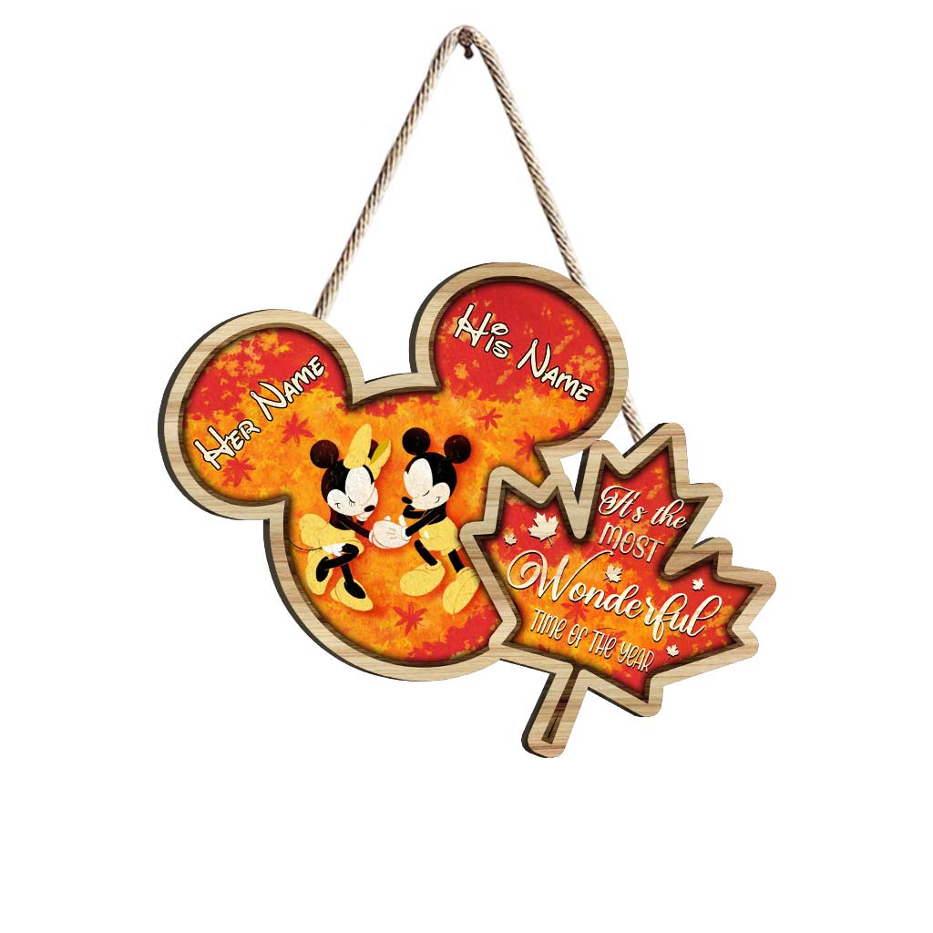 It's The Most Wonderful Time - Personalized Mouse Wood Sign