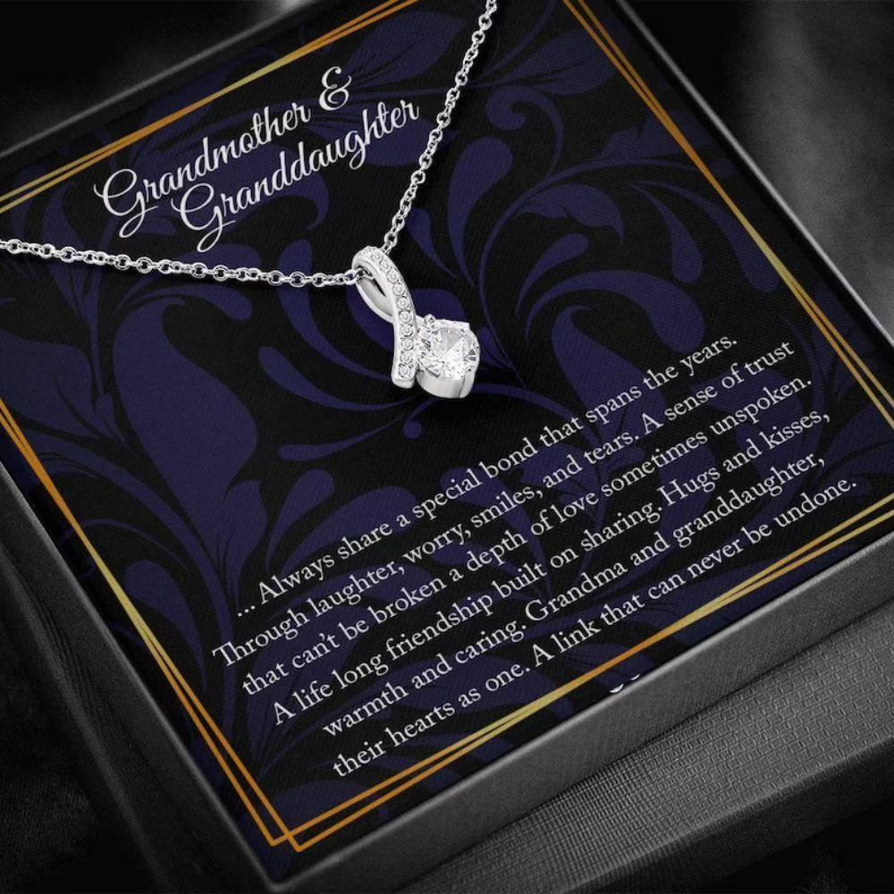 Grandmother And Granddaughter Granddaughter Gift Grandmother Gift - Grandma Petite Ribbon Necklace 0921