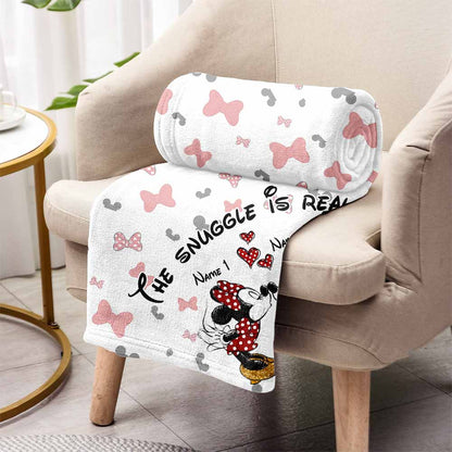 The Snuggle Is Real - Personalized Couple Mouse Blanket