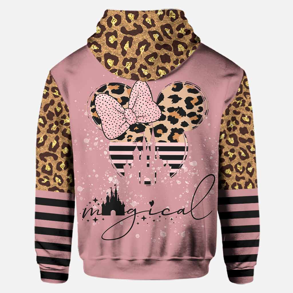 Magical Pink Leopard Mouse Ears - Personalized Mouse Hoodie And Leggings
