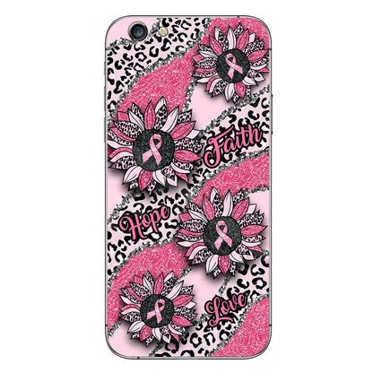 Faith Hope Love Wavy Pink Ribbon Leopard Sunflower Breast Cancer Awareness Phone Case