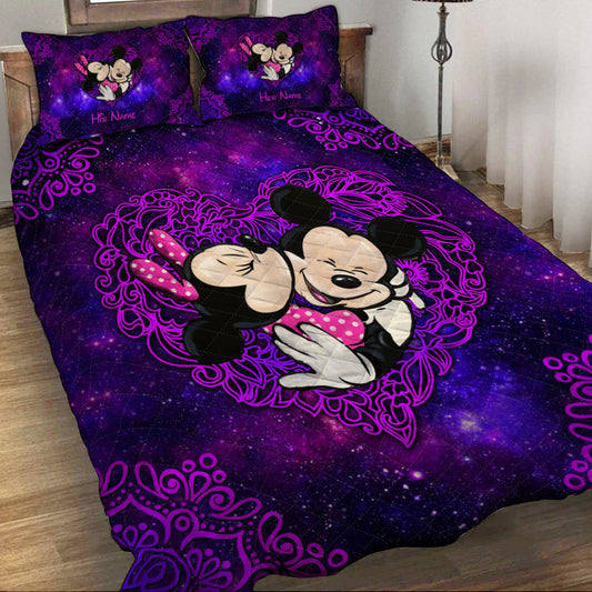 Lovely Couple - Personalized Mouse Quilt Set