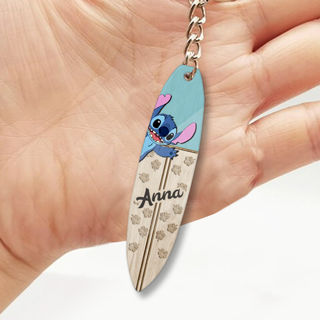 Salty Lil' Beach - Personalized Ohana Keychain (Printed On Both Sides)