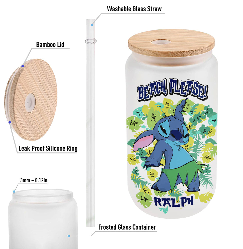 Beach Please - Personalized Ohana Can Glass