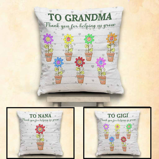 Thank You For Helping Us Grow - Personalized Mother's Day Throw Pillow