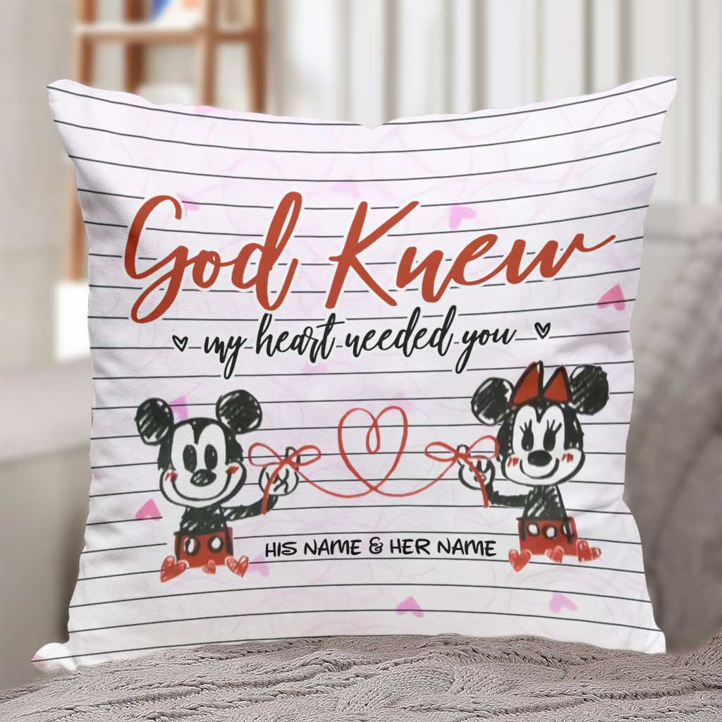 God Knew My Heart - Personalized Couple Mouse Throw Pillow