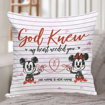 God Knew My Heart - Personalized Couple Mouse Throw Pillow