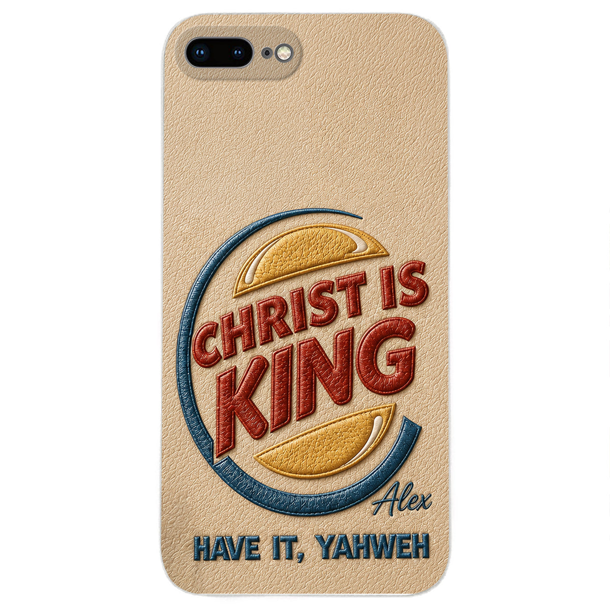 Christ Is King - Personalized Christian Classic Cap & Leather Phone Case