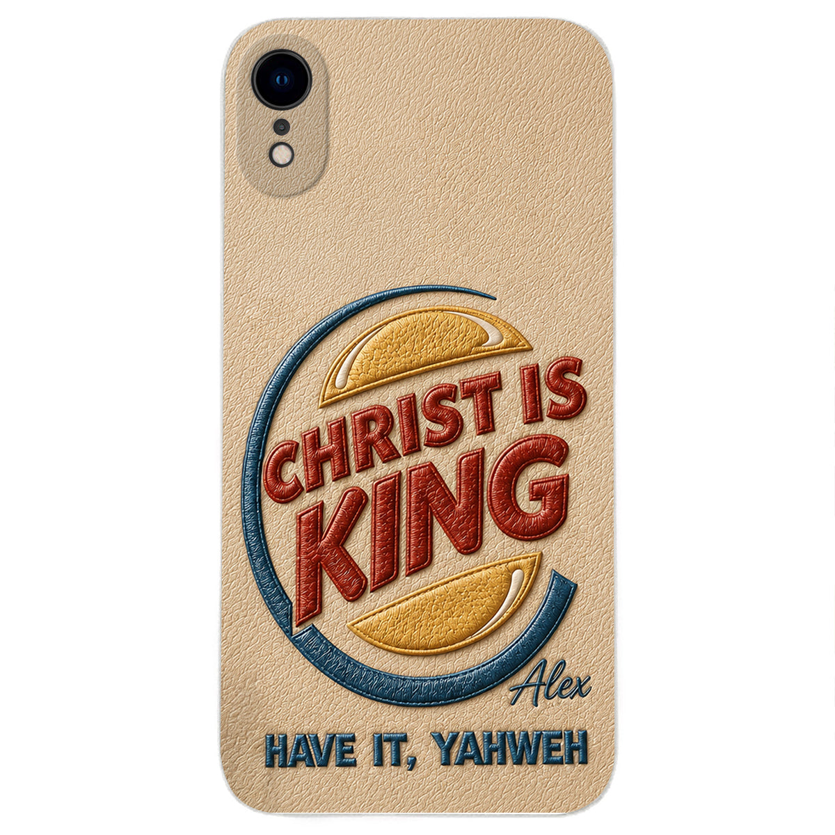 Christ Is King - Personalized Christian Classic Cap & Leather Phone Case