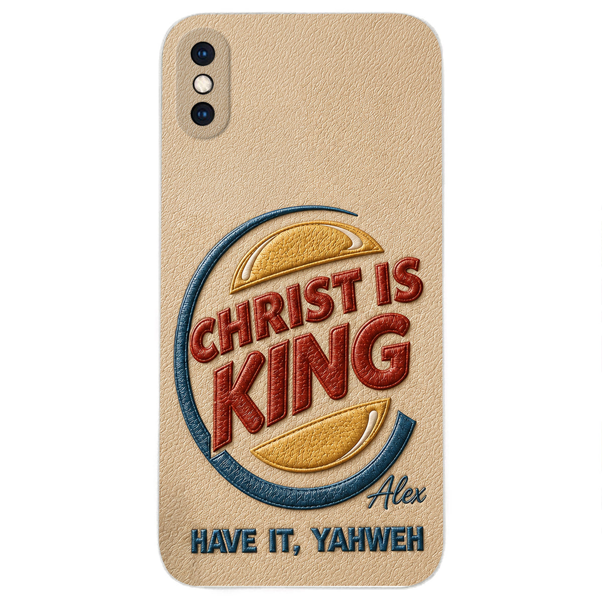 Christ Is King - Personalized Christian Classic Cap & Leather Phone Case