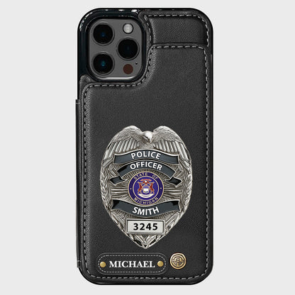 Serve And Protect - Personalized Police Officer Wallet Phone Case