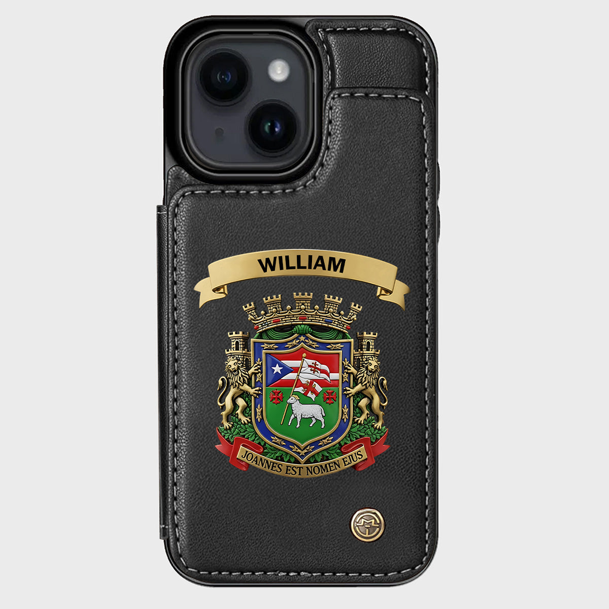 Proud Puerto Rico, Joannes Est Nomen Ejus - Personalized Expats Wallet Phone Case
