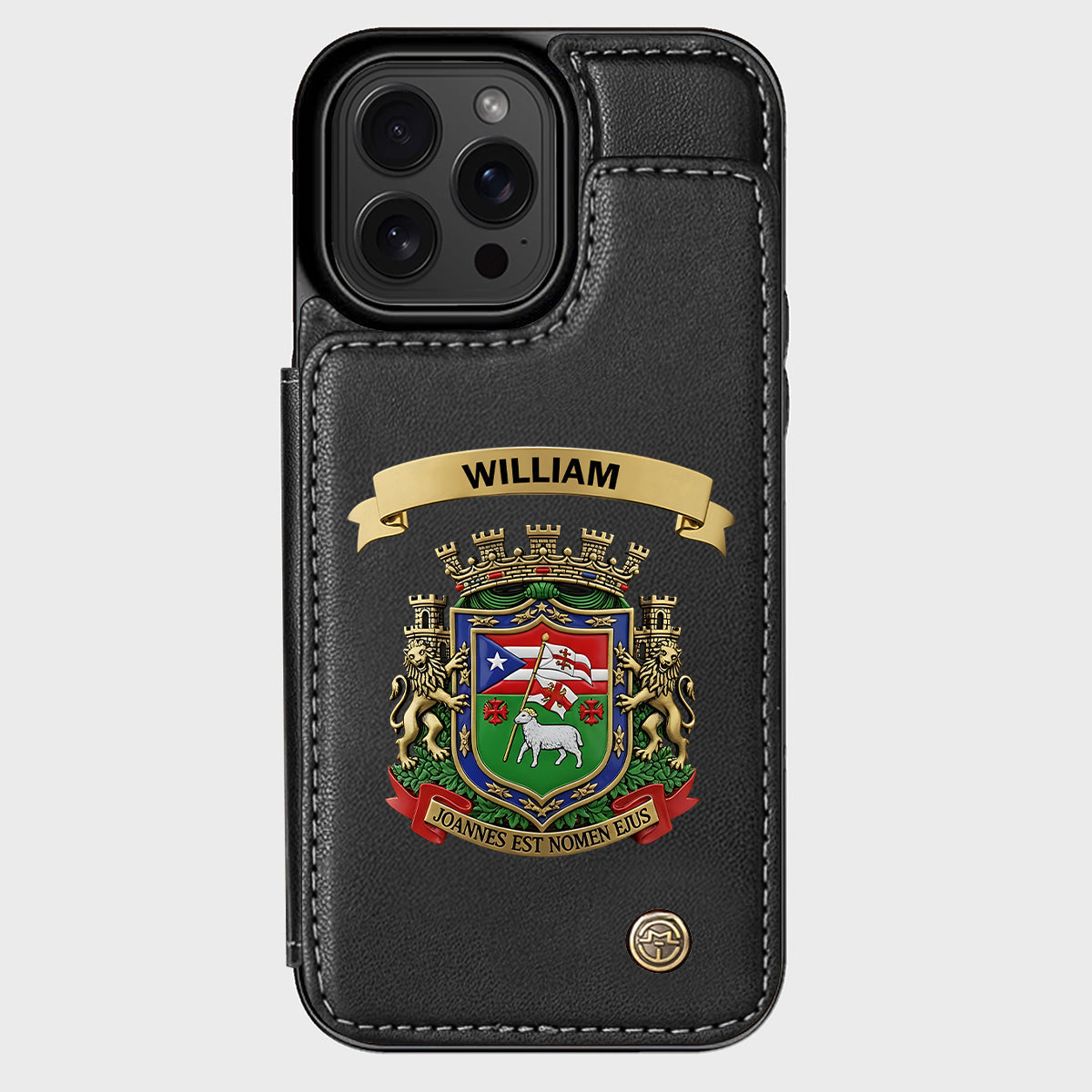 Proud Puerto Rico, Joannes Est Nomen Ejus - Personalized Expats Wallet Phone Case
