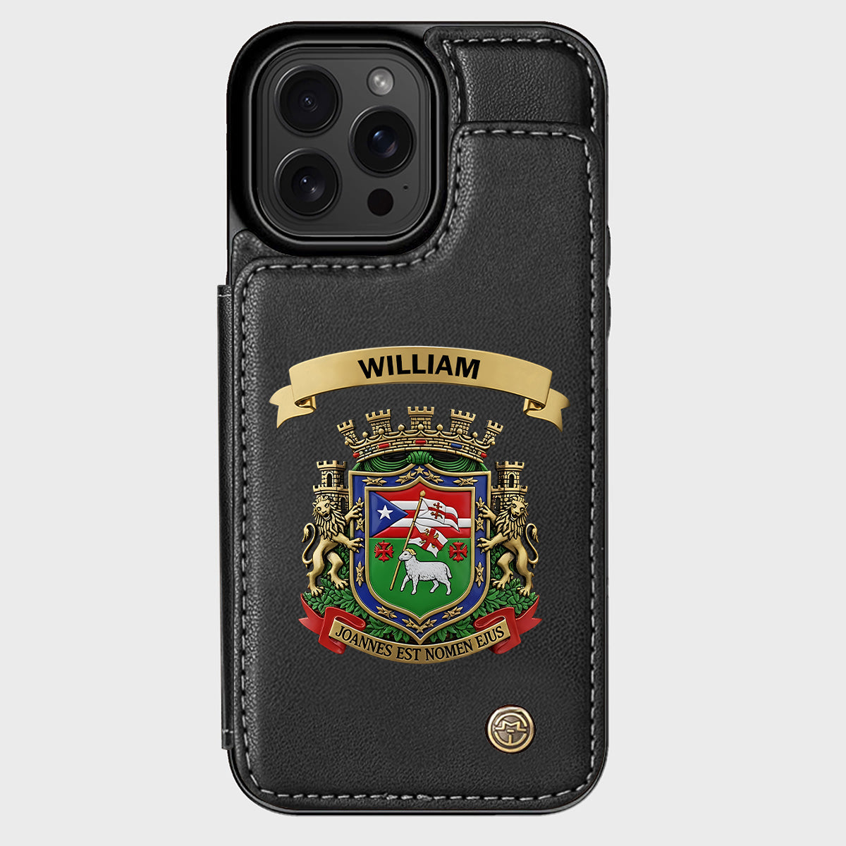 Proud Puerto Rico, Joannes Est Nomen Ejus - Personalized Expats Wallet Phone Case