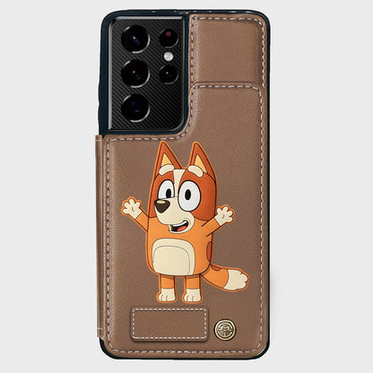 Blue Dog Custom Name - Personalized Blue Dog Wallet Phone Case