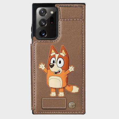 Blue Dog Custom Name - Personalized Blue Dog Wallet Phone Case