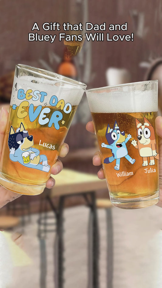 Best Dad Ever - Personalized Father Beer Glass