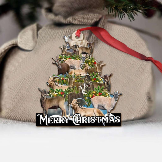Goat Christmas Tree - Goat Ornament (Printed On Both Sides) 1122