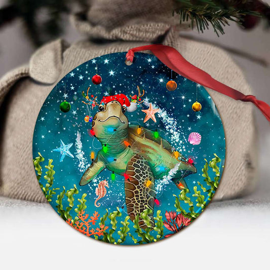 Turtle Christmas Lights - Turtle Ornament (Printed On Both Sides) 1122