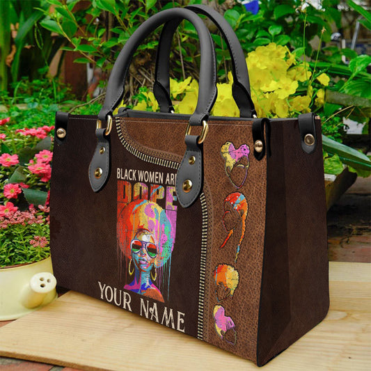 Black Women Are Dope - Personalized African American Leather Handbag