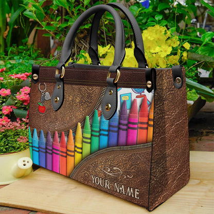 Teach Love Inspire - Personalized Teacher Leather Handbag