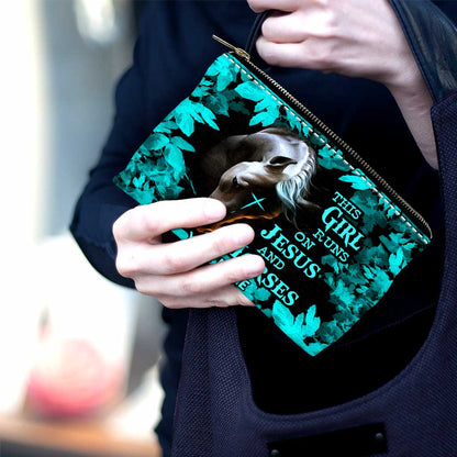 This Girl Runs On Jesus And Horse - Personalized Horse Pouch