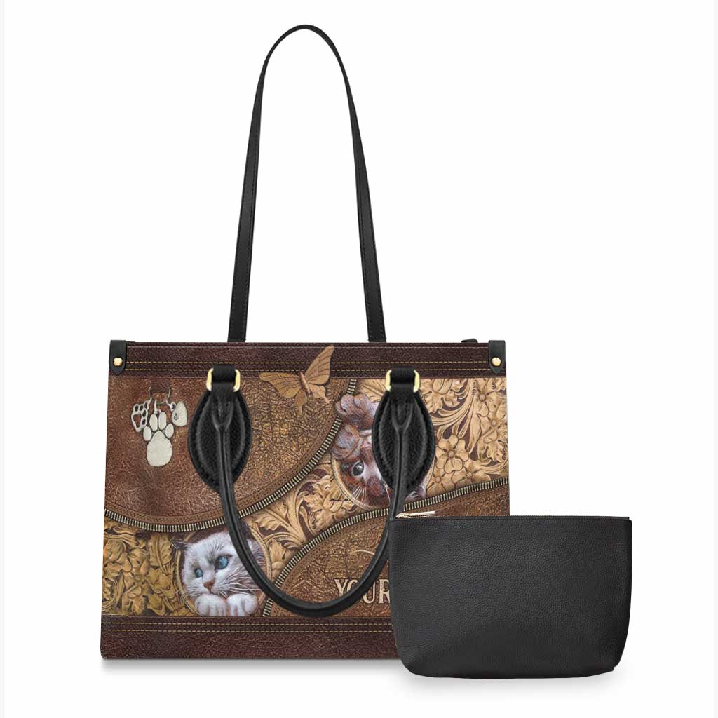 Love Cats - Personalized Cat Leather Handbag