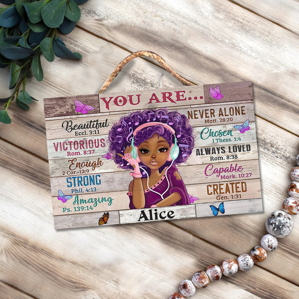God Say You Are - Personalized African American Rectangle Wood Sign