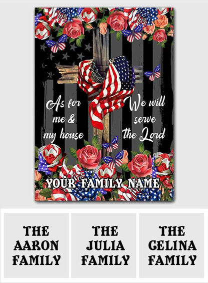 We Will Serve The Lord - Personalized Christian Rectangle Metal Sign
