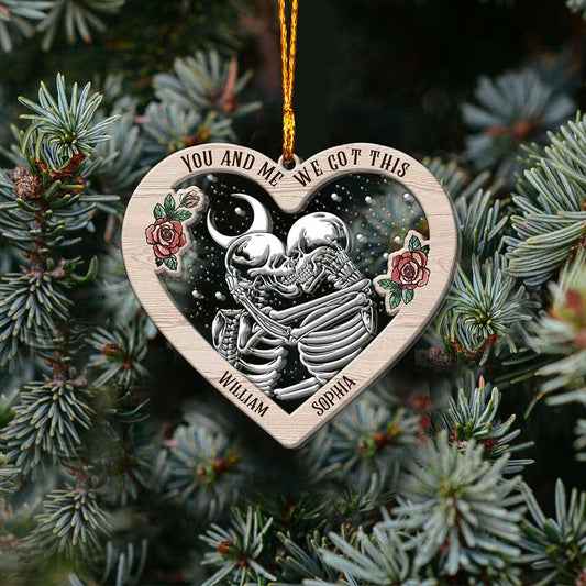 You And Me We Got This - Personalized Christmas Skull Layers Mix Ornament