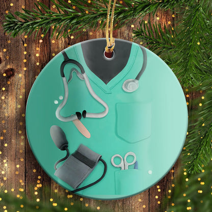 Nurse This Superhero wear scrubs Nurse - Round Aluminium Ornament (Printed On Both Sides) 1122