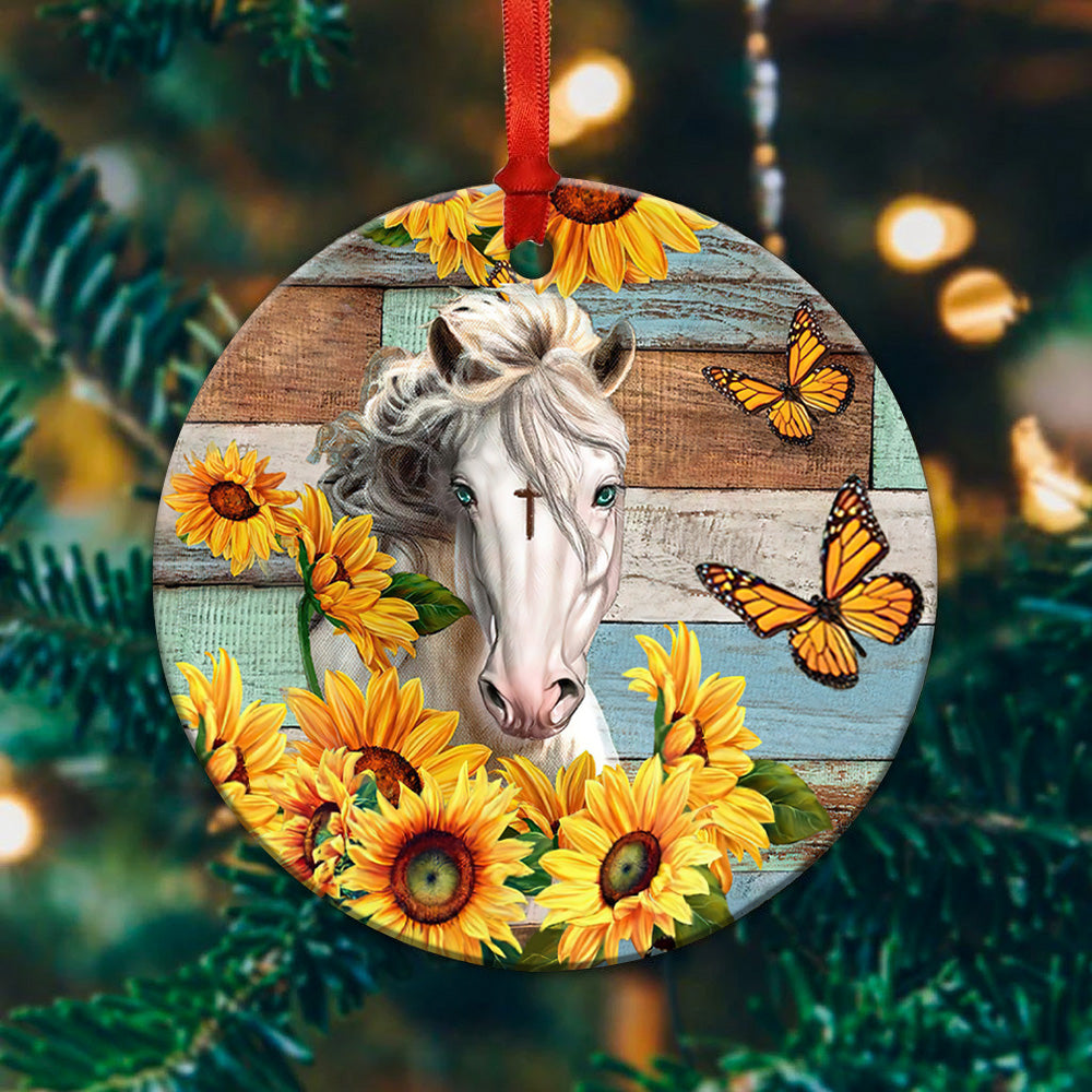 Horse Faith Circle - Horse Ornament (Printed On Both Sides) 1022