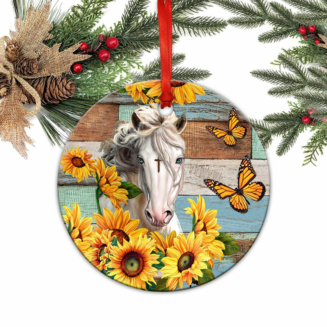 Horse Faith Circle - Horse Ornament (Printed On Both Sides) 1022