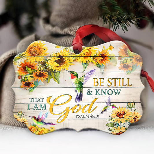 Hummingbird Be Still And Know That I Am God - Christian Ornament (Printed On Both Sides) 1122