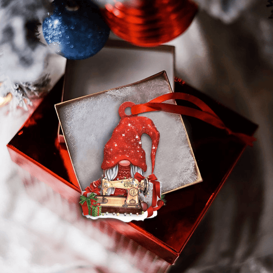 Realistic Sewing Gnomies For Winter Holidays - Sewing Ornament (Printed On Both Sides) 1122
