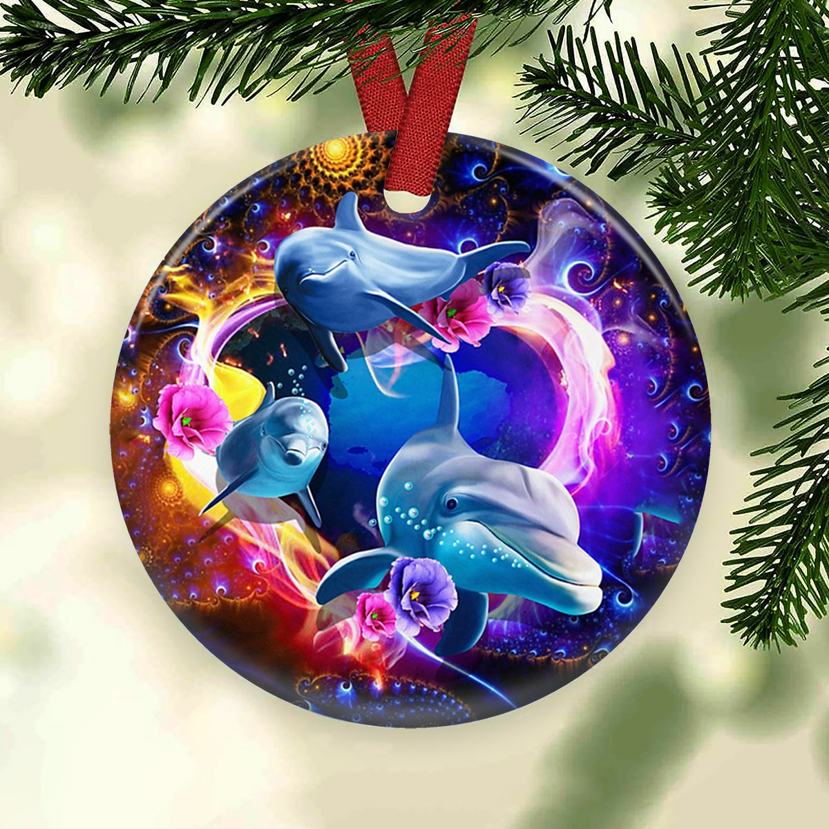 Dolphin Beautiful Magical - Dolphin Ornament (Printed On Both Sides) 1122