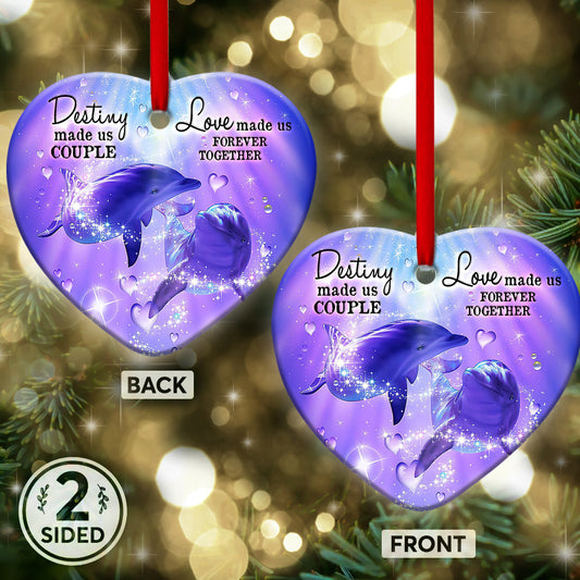 Dolphin Magical Couple - Dolphin Ornament (Printed On Both Sides) 1122