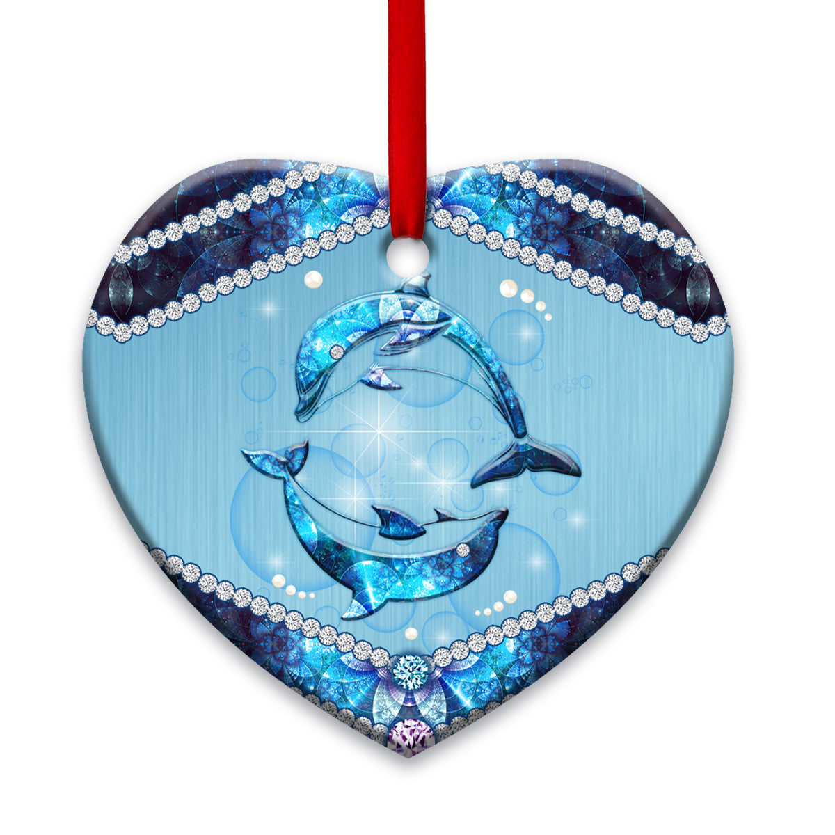 Dolphin Lover Jewelry Style Printing - Dolphin Ornament (Printed On Both Sides) 1122