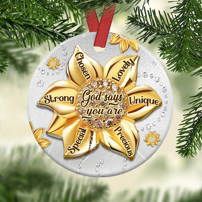 Sunflower Faith Jewelry Style - Christian Ornament (Printed On Both Sides) 1122